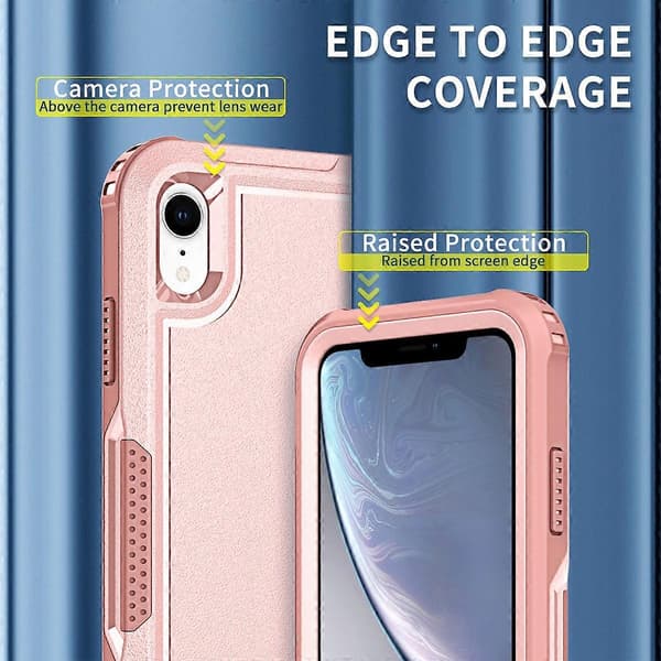 För iPhone XR 3 i 1 PC + TPU Stötsäkert Telefonfodral