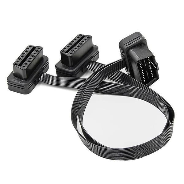 Forlænger Dobbelt Stik Y Splitter Obd Obd2 16pin Han Til Hun Forbindelse Flad+tynd Til {}