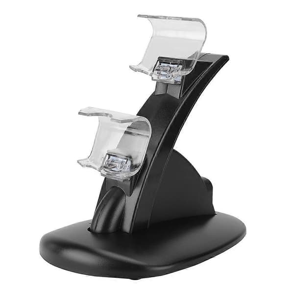 Dobbel Lader Kontroller Stativ Skrivebordslader for PlayStation 4 Spillkonsoll Joystick