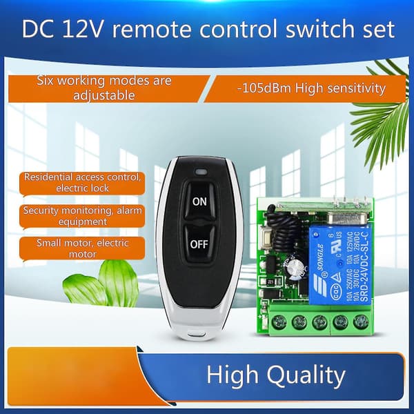 12v Relé Fjernbryter Trådløs Rf Modul 433mhz Sender Mottaker Kontroll {D}