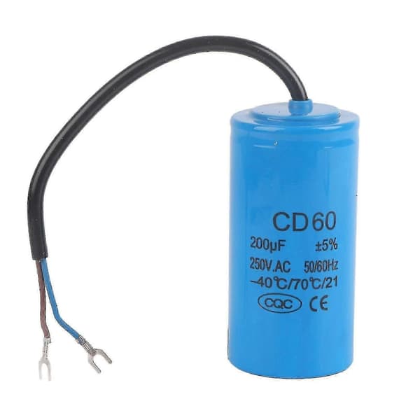 200uF 250V AC CD60 Motorkondensator med ledning til luftkompressor og motor