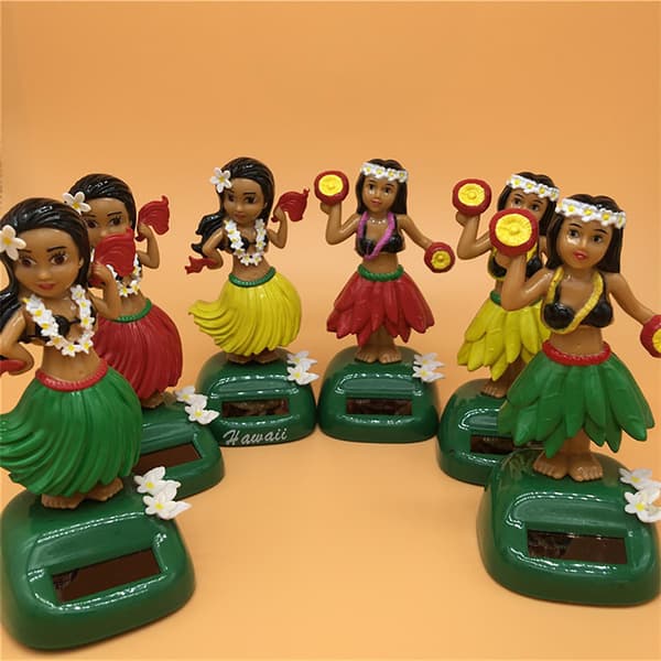 1 st Solcellsdriven Hula-flicka Bobble Skakande Huvud Docka Bilinstrumentbräda Dansande