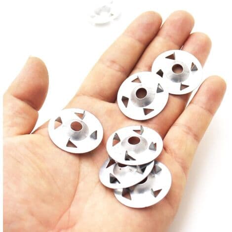 Pakke med 200 4-tinds skiver for ekstrudert gipsplater, termisk isolasjon og fast bakpanel 28 mm