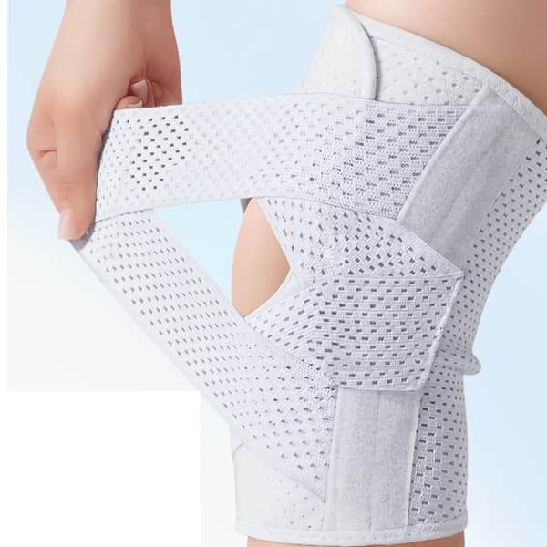 Knästöd för sport, patellastöd, uppgraderad vit sjätte generation (2-pack) L