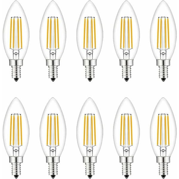 Små skruvbara LED-lampor, 10-pack E14 Kronljus Dimbar, Glödlampor 40W E14/SES Ekvivalent