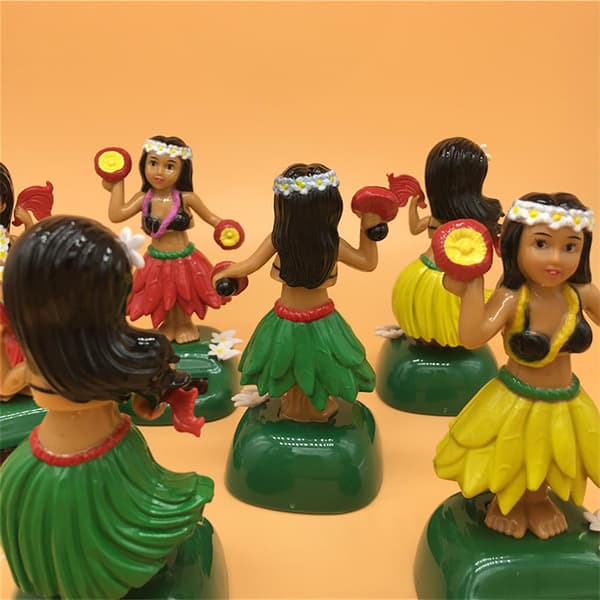 1 st Solcellsdriven Hula-flicka Bobble Skakande Huvud Docka Bilinstrumentbräda Dansande