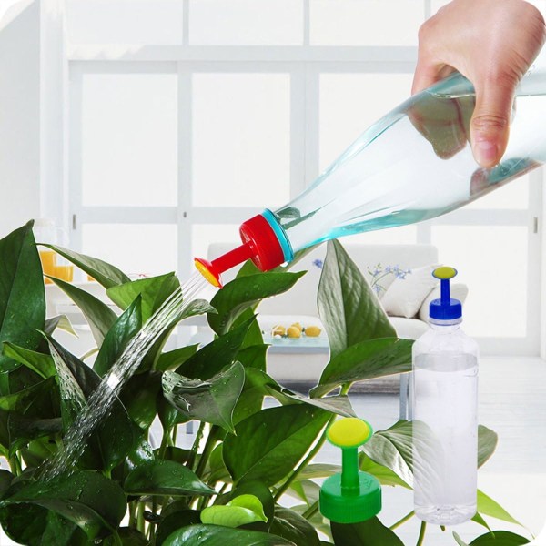 6-pack flaska vattning Plast växt vattning spik sprinkler Lämplig for 28 mm flaskor topp vattning frö planta Trädgård indeholder 3 farver röd