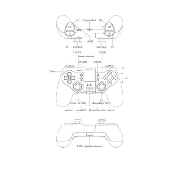 T1D Kaukosäädin DJI Tello Drone ios7.0 Android 4.0 - Musta