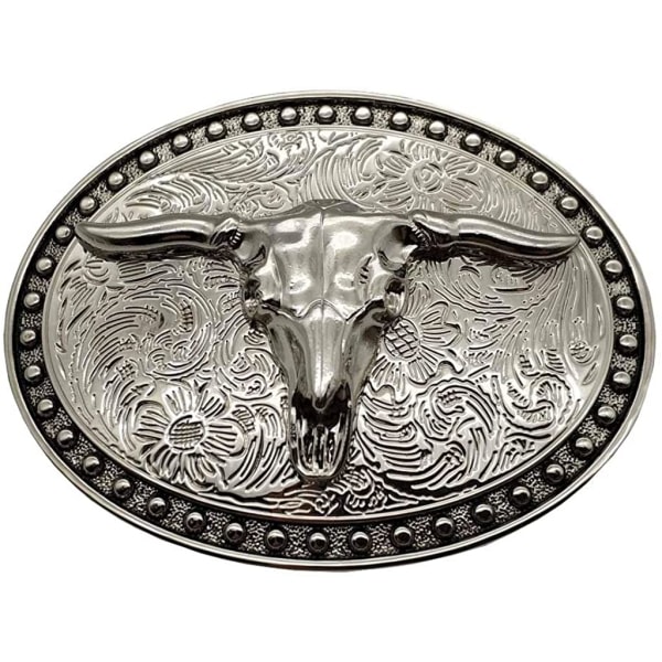 Hopeinen Longhorn Texas Bull Belt Buckle Cowboy Western -soljet