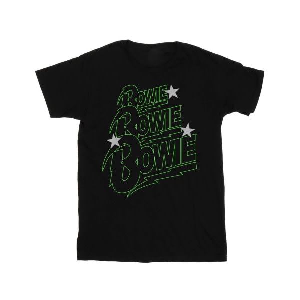 David Bowie Boys Multiple Neon Logo T-shirt 7-8 år Svart 7-8 år