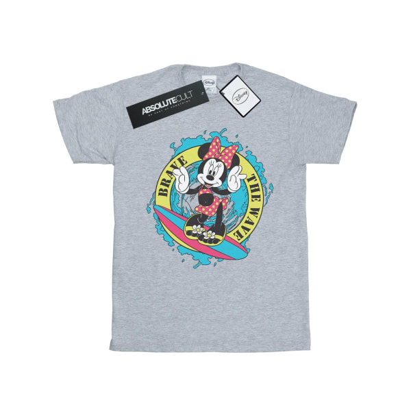 Disney Girls Minnie Mouse Brave The Wave Cotton T-shirt 5-6 Ja Sports Grey 5-6 år