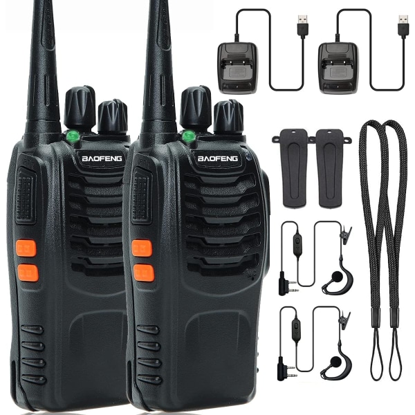 Baofeng walkie talkies til voksne langdistance walkie talkie med ørestykke Genopladelige 2-vejs radioer håndholdt