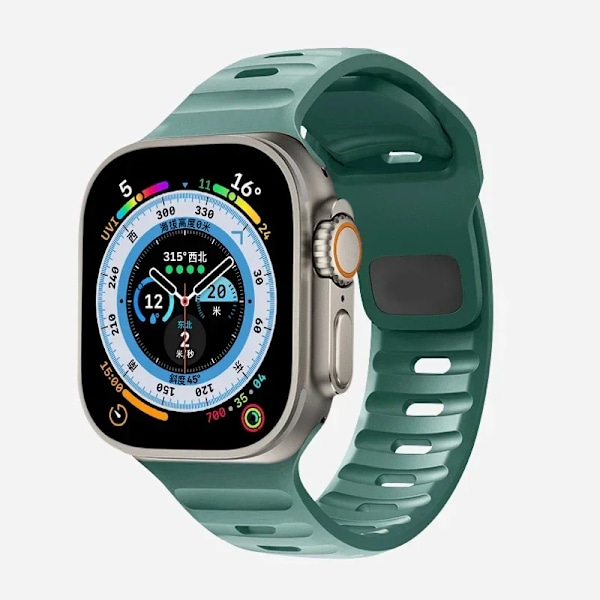 Silikoniranneke Apple Watchille 49mm 44mm 45mm 40mm 41mm 42mm 38mm Ultra 2 Sport-ranneke iWatch Series 9 8 7 6 5 s apple green