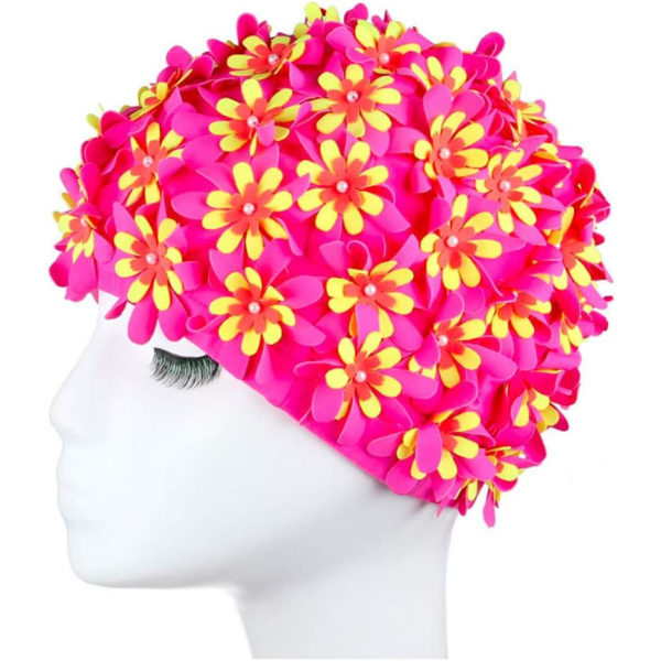 Badmössa Vintage blommig kronblad Retro cap Cap for flickor kvinner