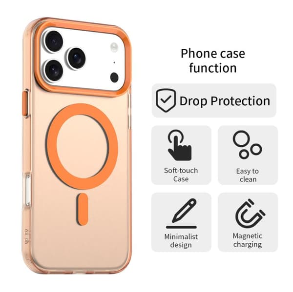 iPhone 17 Pro Max Deksel - Candy Magsafe PC Hybrid TPU Orange