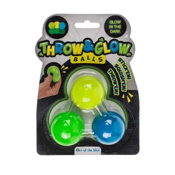 3-pak - Selvluminerende Klemkugler / Stresskugler - 4 cm Multicolor multifärg