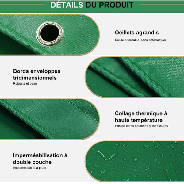 Ultraresistent tjock presenning (2x4m) - Grön, skydd, Prot-XF8-