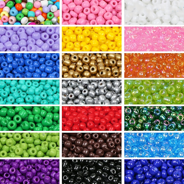 5000 st 4 mm Glasfröpärlor Ponny Bulk Lösa Distanspärlor för Smyckestillverkning DIY-Armbandshalsband Handgjorda Hantverkstillbehör (Blandade Färger) 5000pcs