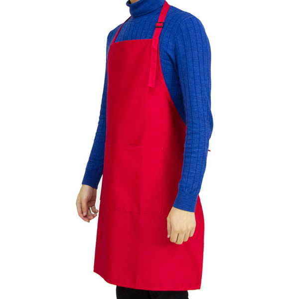 Khaki Color Chef Förkläden, Förkläde med 2 fickor, Vattentät Justera