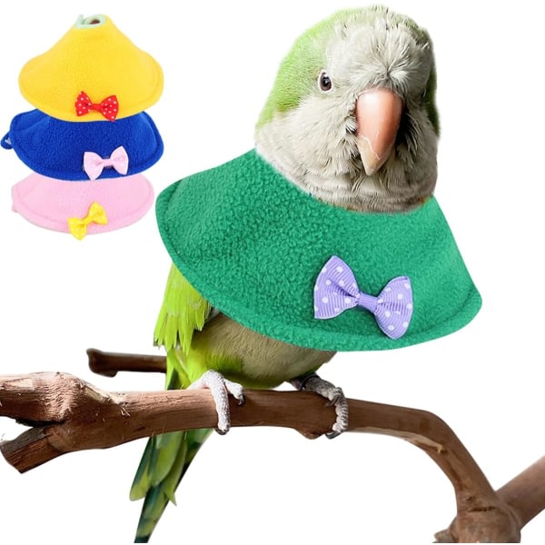 Justerbar Bird Parrot Cone Collar, Bird Anti-Bite Collar Recovery Collar för att hjälpa sårläka (XS, blå)