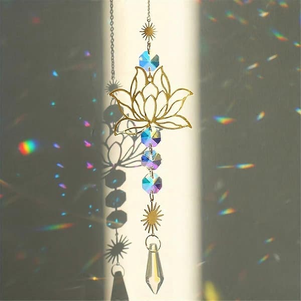 1st Artificial Crystal Suncatcher Charm Handmade Suitable Home Wind Chime Pendant Outdoor Garden B-FF-