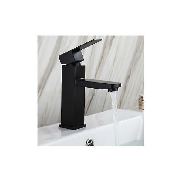 Håndvaskarmatur 304 Rustfrit stål Sort Håndvaskarmatur Varm og kold justerbar [DB]