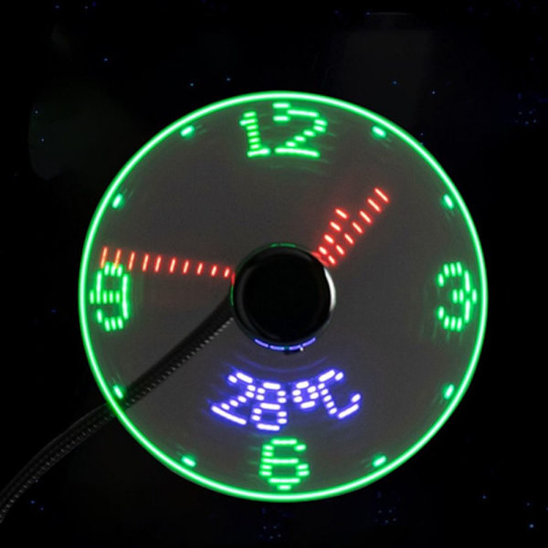 USB-fläkt Mini Fläkt LED-klocka - i lager
