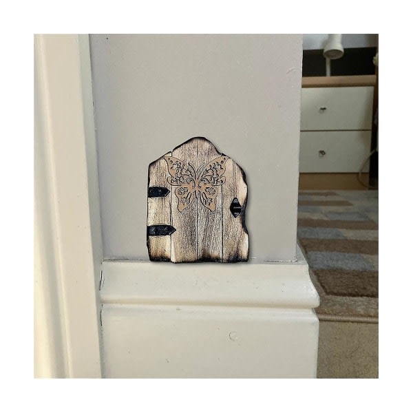 Stk Lille Fairy Dør Haveindretning Dekorativt mønster Udskårne miniaturedøre til træer Haveforsyning