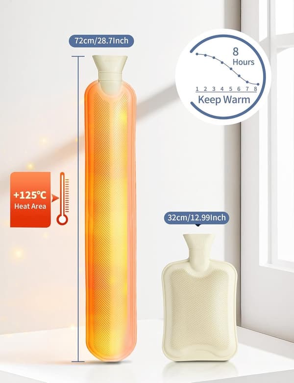 Varmvattenflaska 2,5 Liter 2 Delar med Fleeceskydd Grå Gray 2pcs