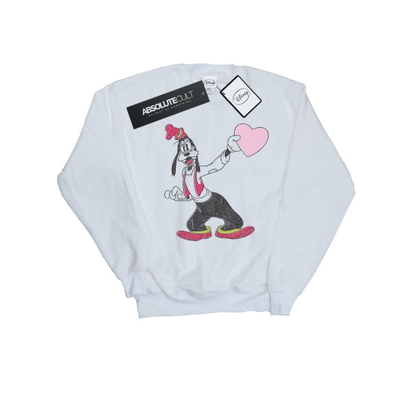 Disney Girls Goofy Love Heart Sweatshirt 5-6 år Vit 5-6 år