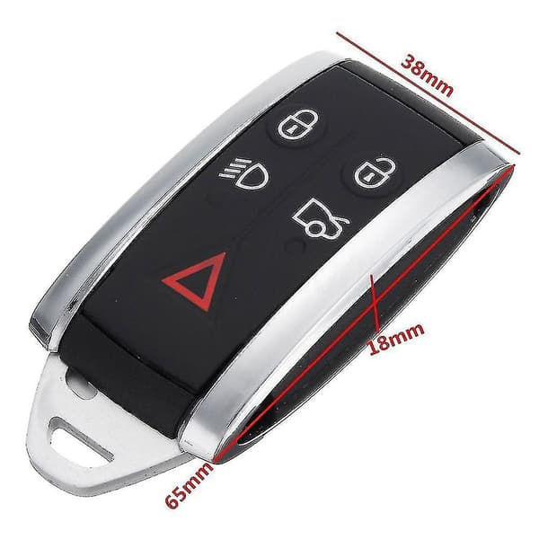 5 Button Keyless Key Fob Remote Shell with Uncut Blade for Jaguar Xf Xk Feng-FF-