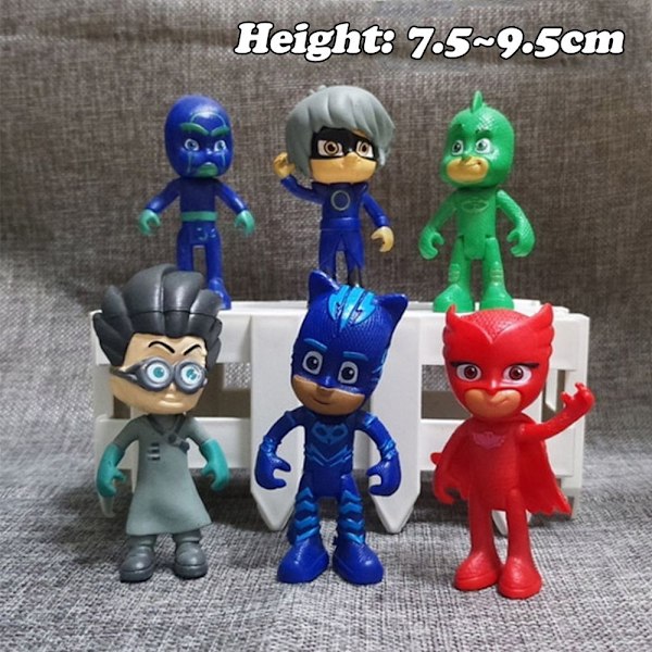 6 st/set PJ Masks karaktärsfigurer leksak W