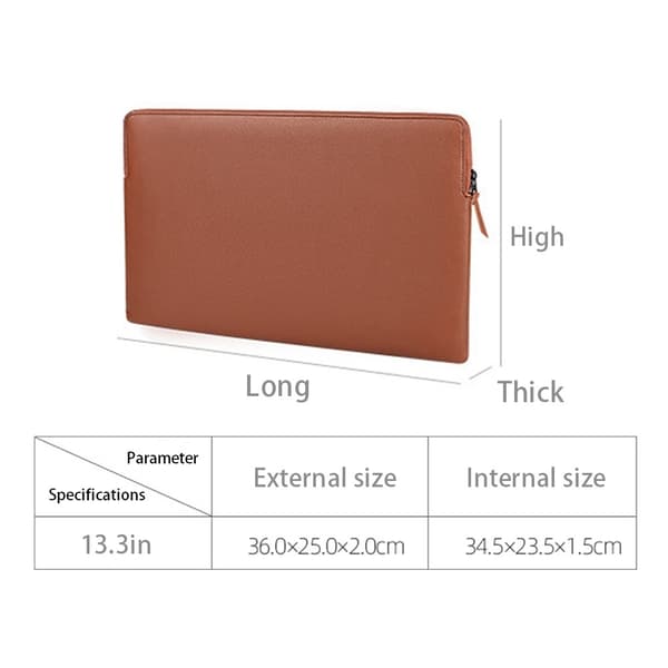Laptopfodral i läder med mjukt foder 13,3\" Rosa-XF29- 213