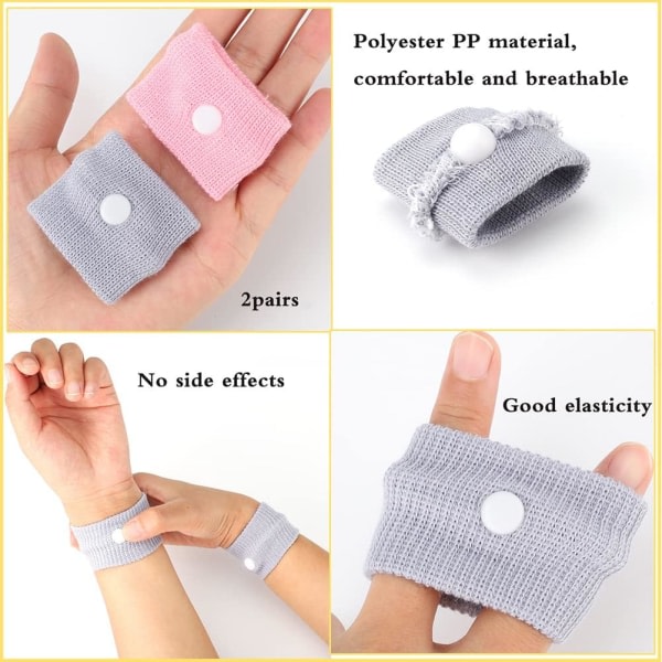 2 par rörelsesjuka armband mot illamående handledsband för bilsjuka på morgonen (barn och tonåringar)