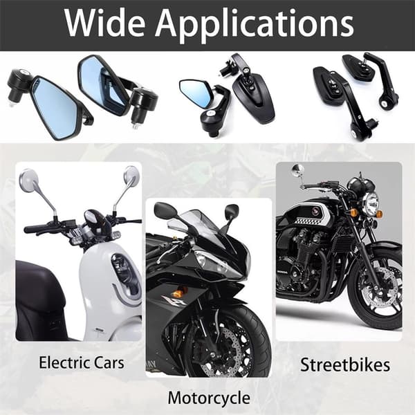 Motorcykelspejle Universal Scooter Styr Spejl 2 Stykker