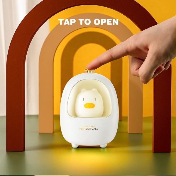 Barnnattlampa, söt grisnattlampa för barn, USB uppladdningsbar