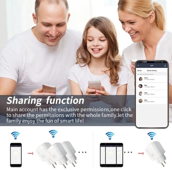 Smartplugg 16A med timer energisparing kompatibel med Alexa Google Home 1-pakning 1PC