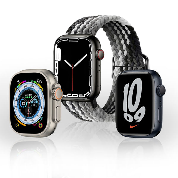 Kompatibel med Apple Watch -rem 41 mm / 40 mm / 38 mm flat og nylon mørk grå