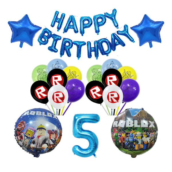 Børnefødselsdagsgaveposer Roblox Tema Festartikler Papirtallerkener Kop Tallerkener Serviet Baby Shower Engangsservicesæt 80 stk.-XF1- 42pcs-5