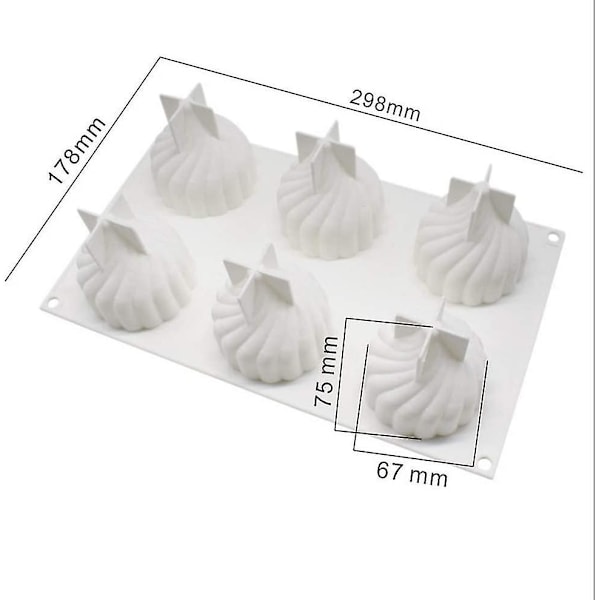 Moussekakeform i silikon - 3D-bakeform for kaker - DIY-dessertform-FF-