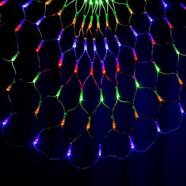LED påfuglenetlys, farverig IP44 udendørs dekoration til have, jul, bryllup