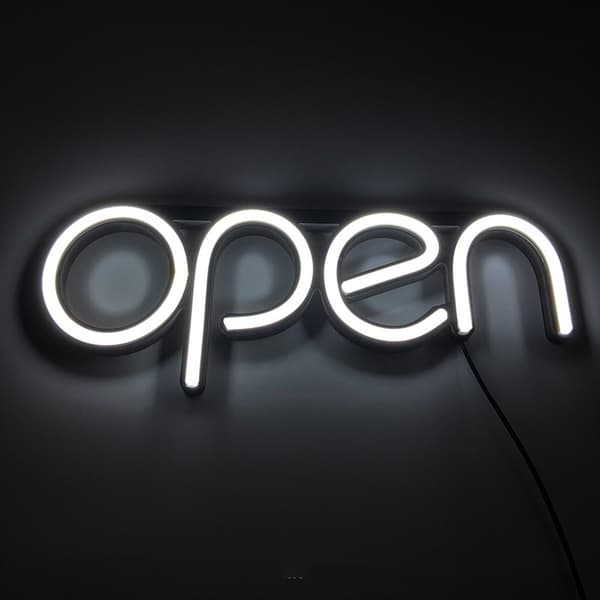 Neon-LED-avoin kyltti, valomainos, riippuvalaisin, valkoinen White
