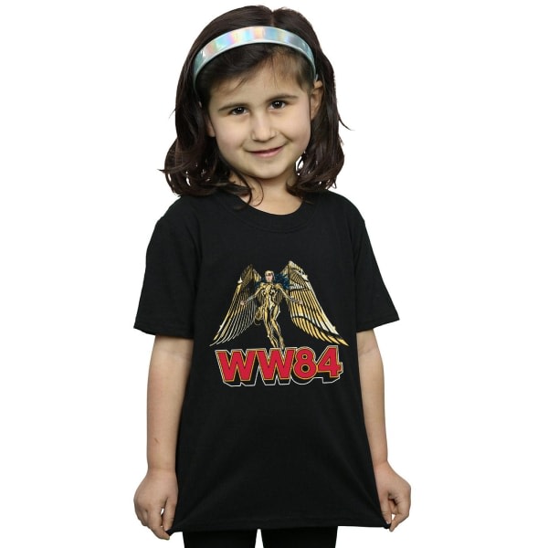 DC Comics Girls Wonder Woman 84 Golden Armor bomull T-shirt 5- Black 5-6 Years