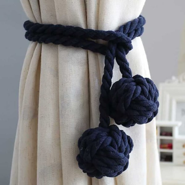 1 par håndgjorda bomullsband for gardiner rep og dobbelt