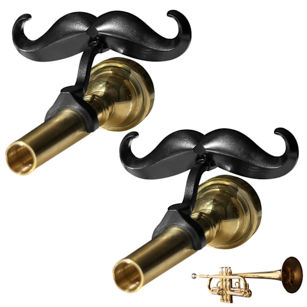 Clip-on trumpet och trombon munstycksmustascher - skyddande fodral ingår - passar alla munstycken - perfekt tillbehör för musiker - munstycke ingår ej 2pcs