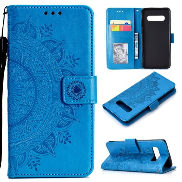 Samsung Galaxy S10 - Mandala Pung Etui - Blå Blue Blå