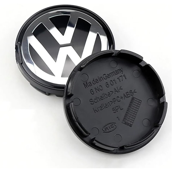 4 Ersättningsdel 56MM hjulcentrumkåpa Passar VW Passat, Sharan