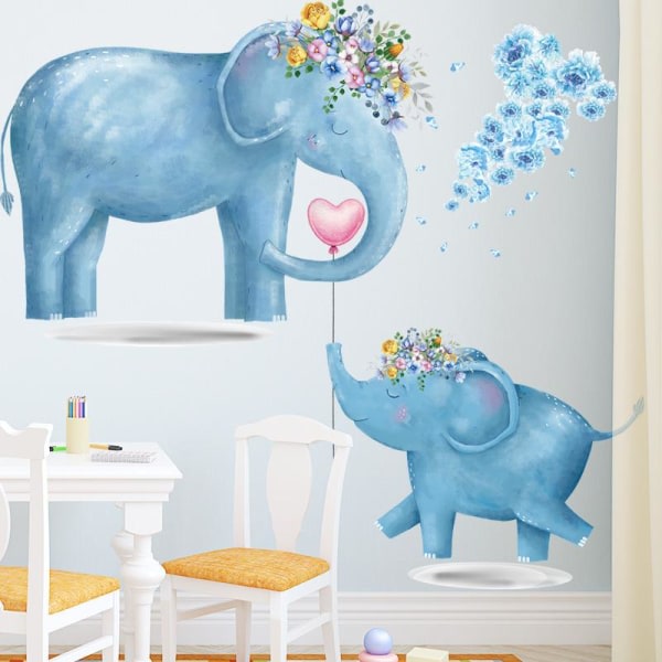 Lovely Elephant Balloon Seinätarrat Tarrat Baby sisustustahna
