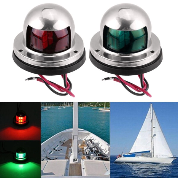 2 STK Navigation 8 LED Marine Bow Boat 12V Yacht Pontoon Bright L