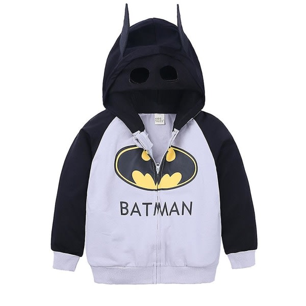 2-8 år Kids Spiderman American Captain Batman Hooded Ytterwear Jacka Bat Man 7-8 år